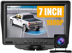 7 inch Vehicle Backup Camera and Monitor Kit,HD 1080P Rear View Camera Monitor,Back Up Camera for Car,Truck,Pickup Truck,SUV,Minivan and Sedans,IP 68 Waterproof and Nice Night Vision Reverse Camera