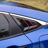 Thenice for 10th Gen Civic Racing Style Rear Side Window Louvers Air Vent Scoop Shades Cover Blinds for Honda Civic Sedan 2020 2019 2018 2017 2016 -Carbon Fiber Red