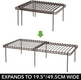 mDesign Adjustable, Expandable Metal Wire Kitchen Cabinet, Pantry, Countertop Organizer Storage Shelves - Durable Steel, Non-Skid Feet - Up to 19.5" Wide - 4 Piece Set - Bronze