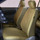 FH Group PU007114 Deluxe Leatherette Full Set Car Seat Covers, Airbag Compatible & Split Rear, Solid Beige Color- Fit Most Car, Truck, SUV, or Van