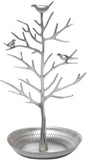 INVIKTUS Silver Birds Tree Jewelry Stand Display Earring Necklace Holder Organizer Rack Tower