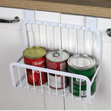 Carbon Steel Door Hanging Storage Basket Bathroom Kitchen Organizer Holder Door Behind Hanging Shelf Storage Mesh Basket Multifunction Shelf Storage Rack Closet Cabinet Storage Organizer Holders