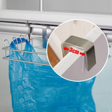 Vpang Stainless Steel Trash Bag Holder Hangers Garbage Bag Holder Plastic Bag Holder– Storage Organizer Over The Cabinet Plastic Bag Trash Bin for Kitchen