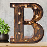 Pooqla Vintage Light Up Marquee Letters with Lights – Illuminated Industrial Style Lighted Alphabet Letter Signs - Coffee Bar Apartment Bedroom Wall Home Initials Decor A-Z