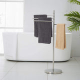 Naturous 4 Swivel Arm Towel Rack Holder, Freestanding Hand Towel Bar Stand with Round Base, Stainless Steel Bathroom Towel/Kitchen Towel Rack Stand