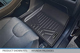 SMARTLINER Custom Fit 3 Row Floor Mat Liners for 2020-2021 Hyundai Palisade Fits Bench & Bucket Seats, Black