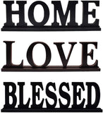 E-view Wooden Family Sign for Home Decor - Decorative Letters Tabletop Word Plaque Home Décor Accents Love