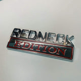 OEM Redneck Edition Emblem Badge 3D Logo Big Size Decal Replacement for F150 F250 F350 Silverado 1500 Black Red (Black-White)