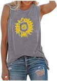 Women Tank Tops, Womens Sunflower Cute Printed Vest Tshirt Sleeveless Workout Blouse Casual Summer Tank Top Tunic Tee