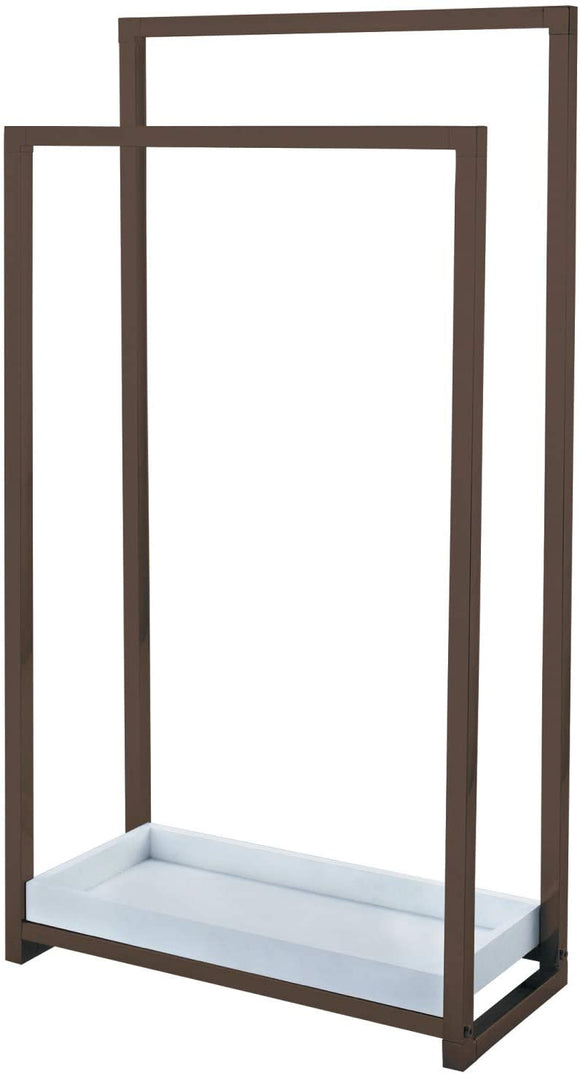 Kingston Brass SCC8265 Pedestal 2-Tier Steel Construction Towel Rack with Wooden Case, Oil Rubbed Bronze