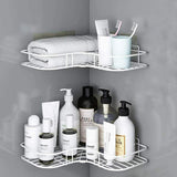 Shower Organizer Caddy Corner Shelf Bathroom Basket Rack Bathroom Accessories Hanging Shower Storage Soap Holder Wire Basket Shelves For Bathroom Kitchen Dorm Shower Caddy Tension Pole (Black)