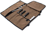 Chef’s Knife Roll, 5 Pockets Knife Bag,Waxed Canvas Roll Up Culinary Bag,Professional Cutlery Storage Case, Portable Knife Tool Roll Bag, Multi-Purpose Knife Cover For Cooking, Camping (Brown)