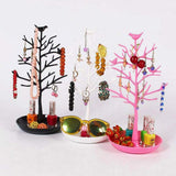 Plastic Birds Tree Stand Jewelry Display Necklace Earring Bracelet Holder Organizer Rack Tower Black