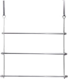 MyGift Over-The-Door 3 Tier Bathroom Towel Bar Rack with Chrome-Plated Finish