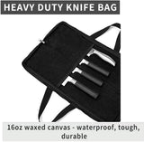 Knife Bag(4 Slots),Chef’s Knife Case,Waterproof Knife Roll with Durable Handles, Portable Knife Roll Bag Suitable For The Meat Cleaver, for Working/Camping(18 x 11 Inch)