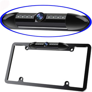 License Plate Frame Backup Camera Night Vision Car Rear View Camera with 8 Bright LEDs 170° Viewing Angle Waterproof Backup Camera Vehicle Universal Reversing Assist Security