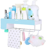 Adhesive Bathroom Shelf Storage Organizer Wall Mount No Drilling Shower Shelf Kitchen Storage Basket Rack Shelves Shower Caddy (Blue)