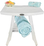 CoastalVogue Satori Shower Stool, 18", Driftwood