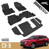 3D MAXpider - M1MZ0571309 Cargo Custom Fit All-Weather Floor Mat for Select Mazda CX-9 Models - Kagu Rubber (Black)