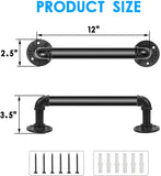 Qualward Industrial Pipe Towel Rack 12 inch Towel Bar, Towel Holder, Wall Mounted DIY Style, Matte Black Finish for Kitchen Or Bath Hanging (1 Pack)