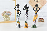 Gedengni African Figure Sculpture Tribal Lady Figurine Statue Decor Collectible Art Piece, 7.5-Inch, Pack of 3