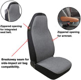 GIANT PANDA Seat Covers for Trucks Chevy Silverado,Dodge Ram,Ford F-Series. High Back Front Seat Cover for Pickup and Trucks with Built in Seat Belts,Black and Grey