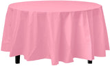 Exquisite 12-Pack Premium Plastic 84-Inch Round Tablecloth - Dark Blue