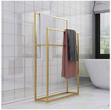 Y-only Free Standing Towel Drying Rack, Metal Towel Bar Stand, Towel Racks for Bathroom Free Standing Gold, Rust-Resistant, Kitchen Bathroom Organizer Holdergold-65x20x110cm