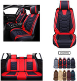 Leather Car Seat Covers, Faux Leatherette Automotive Vehicle Cushion Cover for Cars SUV Pick-up Truck Universal Fit Set for Auto Interior Accessories (OS-004 Front Pair, Black&Blue)