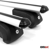 OMAC Automotive Exterior Accessories Roof Rack Crossbars | Aluminum Silver Roof Top Cargo Racks | Luggage Ski Kayak Bike Carriers Set 2 Pcs | Fits Kia Seltos 2021