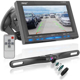 Rear View Backup Car Camera - Screen Monitor System w/ Parking and Reverse Assist Safety Distance Scale Lines, Waterproof & Night Vision, 7" LCD video Color Display for Vehicles - Pyle PLCM7500