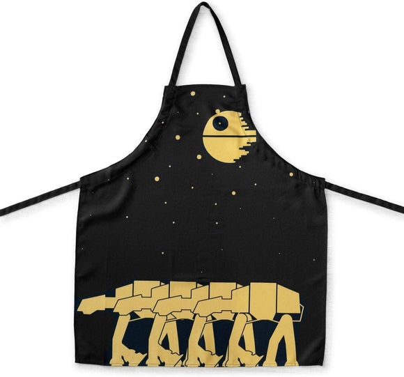 OFFICIAL Star Wars Kitchen Apron | Features the Death Star and AT-AT Walkers | Perfect Kitchen Accessory & Décor