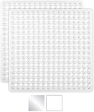 Gorilla Grip Patented Shower Stall Mat, 21x21 Bath Tub Mats, Washable, Square Bathroom Mats for Showers with Drain Holes, Suction Cups, White