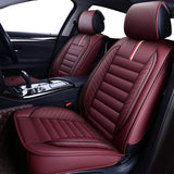 OASIS AUTO Leather Car Seat Covers, Faux Leatherette Automotive Vehicle Cushion Cover for Cars SUV Pick-up Truck Universal Fit Set for Auto Interior Accessories (OS-001 Front Pair, Burgundy)