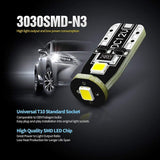 SIRIUSLED 194 LED Bulbs Extremely Super Bright 3030 Chipset for Car truck Interior Dome Map Door Courtesy Marker License Plate Lights Compact Wedge T10 168 2825 Xenon White Pack of 10