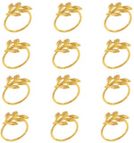 ZeeDix Set of 12 Flower Gold Napkin Rings for Dinning Table Setting - Napkin Holder Rings for Holiday Party,Wedding Receptions, and Home Kitchen for Casual or Formal Occasion