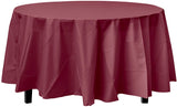 Exquisite 12-Pack Premium Plastic 84-Inch Round Tablecloth - Dark Blue