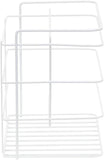 Household Essentials White Double Basket Organizer | Mounts to Solid Cabinet Doors or Walls