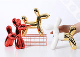 MingHaoyu Balloon Dog Sculpture Ceramic Dog Statues Home Decor Accents Dog Figurine Modern Sculpture,Bookself TV Stand Decor,Shelf Decorations for Home,Bedroom,Living Room and Office,WhiteGold