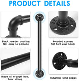 Qualward Industrial Pipe Towel Rack 16 inch Towel Bar, Towel Holder, Wall Mounted DIY Style, Matte Black Finish for Kitchen Or Bath Hanging (1 Pack)