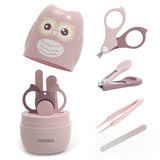 Baby Nail Kit, 4-in-1 Baby Nail Care Set with Cute Case, Baby Nail Clippers, Scissors, Nail File & Tweezers, Baby Manicure Kit and Pedicure kit for Newborn, Infant, Toddler, Kids-Owl Green