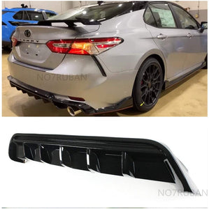 NO7RUBAN Rear Lip Bumper Valance Diffuser Fits 2018-2020 Camry SE XSE GT Shark Fin Glossy Black Splitter Spoiler