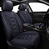 Leather Car Seat Covers, Faux Leatherette Automotive Vehicle Cushion Cover for Cars SUV Pick-up Truck Universal Fit Set for Auto Interior Accessories (OS-004 Full Set, Black)