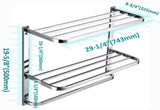 3-Tier Bathroom Shelf with Towel Bars, Stainless Steel Wall Mounting Rack,29-1/4 Inch