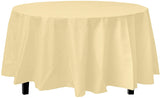 Exquisite 12-Pack Premium Plastic 84-Inch Round Tablecloth - Dark Blue