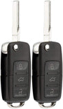 KeylessOption Keyless Entry Remote Control Car Uncut Blade Flip Key Fob for VW NBG010180T (Pack of 2)