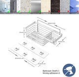 HOSUN Shower Caddy Basket for Shower, Adhesive Shower Shelf for Wall No Drilling Stainless Steel, Rust Proof Bathroom Shelf for Shampoo, Soap, Lotion, Razor, Bathroom Organizer Hanging