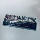 OEM Redneck Edition Emblem Badge 3D Logo Big Size Decal Replacement for F150 F250 F350 Silverado 1500 Black Red (Black-White)