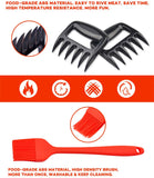 EUHOME 3 in 1 BBQ Gloves Grill Accessories with EN407 Certified Oven Mitts 1472 F° Extremely Heat Resistant Gloves, Grill Brush & BBQ Bear Claws for Men, Grill, Baking, Christmas