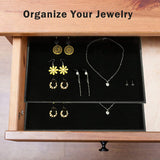 LittleU Black Velvet Jewelry Tray, Stackable Jewelry Showcase Storage Display Organizer for Necklace Bracelet Ring Earring